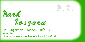 mark koszoru business card